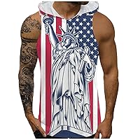 us Flag Shirts Green Men Tank Shirt with Muscle Workout Shirts for Men Big and Tall Oversized Gym Shirts