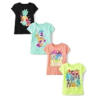 The Children's Place Girls' 4-Pack Short Sleeve Graphic T-Shirt