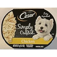 Cesar Wet Dog Food Simply Crafted Adult Wet Dog Food Cuisine Complement, Chicken, 1.3 Oz. Tub