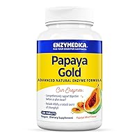 Enzymedica Papaya Gold, Advanced Digestive Enzymes with Natural Organic Papaya & Chlorophyll for Comprehensive Digestion Support, High Potency Bromelain & Papain, Vegan, Mint, 120 Chewable Tablets