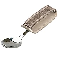 Sammons Preston Universal Cuff, Leather ADL Cuff with Elastic Strap, Holds Utensils or Writing Aids, Makes Mealtime or Other Activities Easier, for Elderly or Individuals with Weak Grip, Small, 2-1/2
