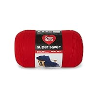 Red Heart Super Saver 1000gm Cherry RED Yarn - 1 Pack of 35.2oz/998g - 100% Acrylic - #4 Worsted (Medium) - 1860 Yards for Knitting, Crocheting, Crafts & Amigurumi