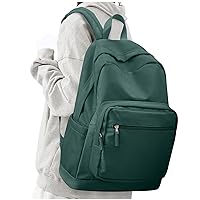 Backpack for Women Men, Waterproof High School Bookbag, Lightweight Casual Travel Daypack, Classic Basic College Backpack, Middle School Bag for Teen Girls Boys - Green