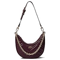 Anne Klein Quilted Crescent Shoulder Bag with Swag Chain