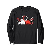 Bronstosaurus Lover Heart Valentines Day Cute Dinosaur Love Long Sleeve T-Shirt