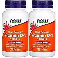 Now Foods - Vitamin D3-1000iu (180 softgels) 2 PACK