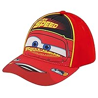 Disney Boys' Baseball Hat, Lightning McQueen Adjustable Cap for Toddler 2-4 Or Kids Ages 4-7