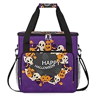 Halloween Elements 13 Coffee Maker Carrying Bag Compatible with Single Serve Coffee Brewer Travel Bag Waterproof Portable Storage Toto Bag with Pockets for Travel, Camp, Trip