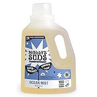Liquid Laundry Detergent | Natural Laundry Detergent Soap for Sensitive Skin | 2x Concentrated, High Efficiency (HE) | Ocean Mist - 100 Loads