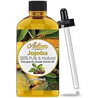 100% Pure Jojoba Oil (Huge 4OZ Bottle) All-Natural Jojoba Oil - Cold Pressed - Perfect Moisturizer for Hair, Skin, Face, and Hair