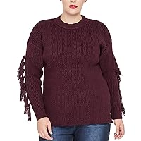 Rachel Roy Womens Tassel Trim Pullover Sweater