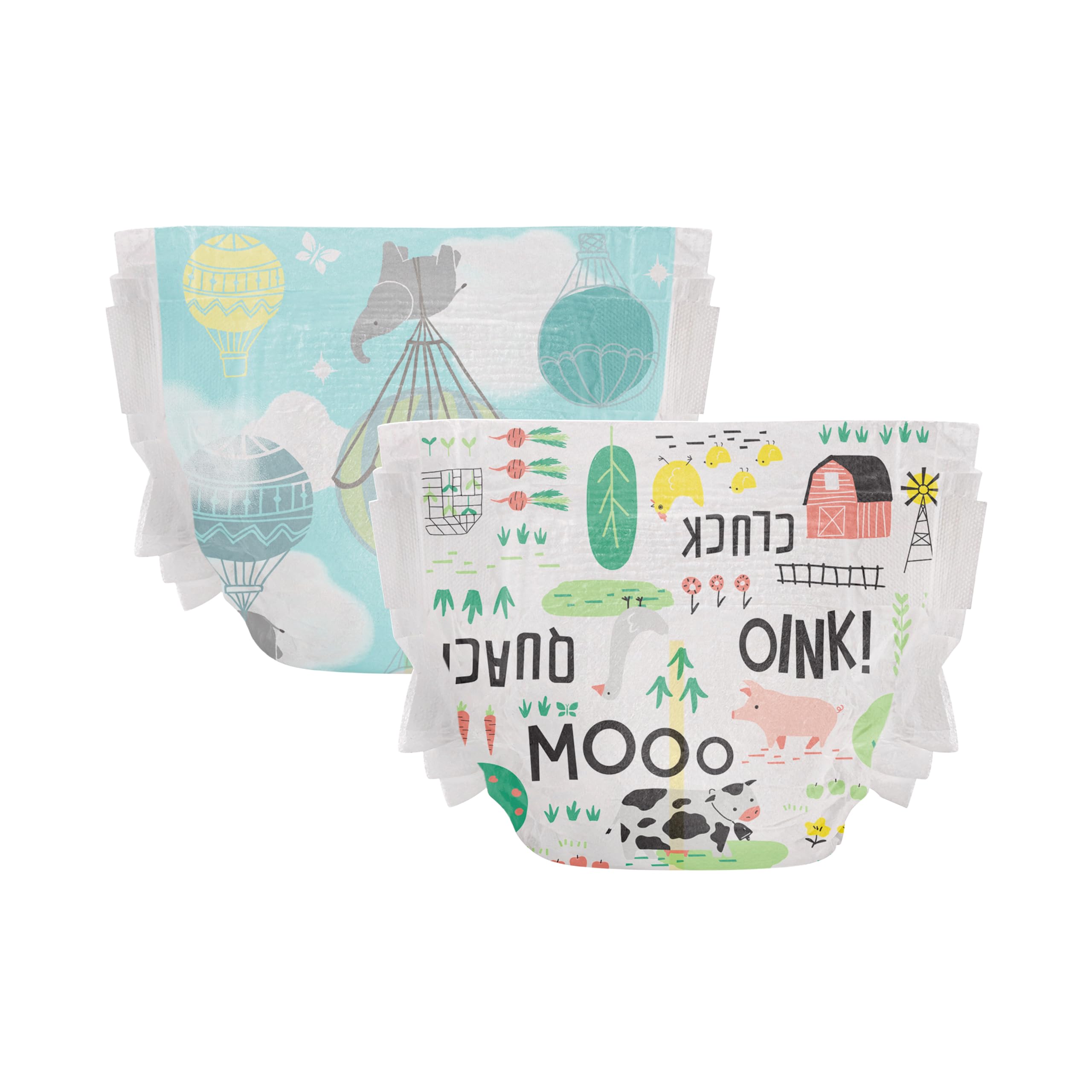 The Honest Company Clean Conscious Diapers | Plant-Based, Sustainable | Above It All + Barnyard Babies | Club Box, Size 1 (8-14 lbs), 78 Count