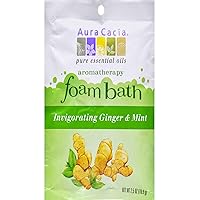 Aura Cacia Invigorating Ginger & Mint Aromatherapy Foam Bath | 2.5 oz. Packet