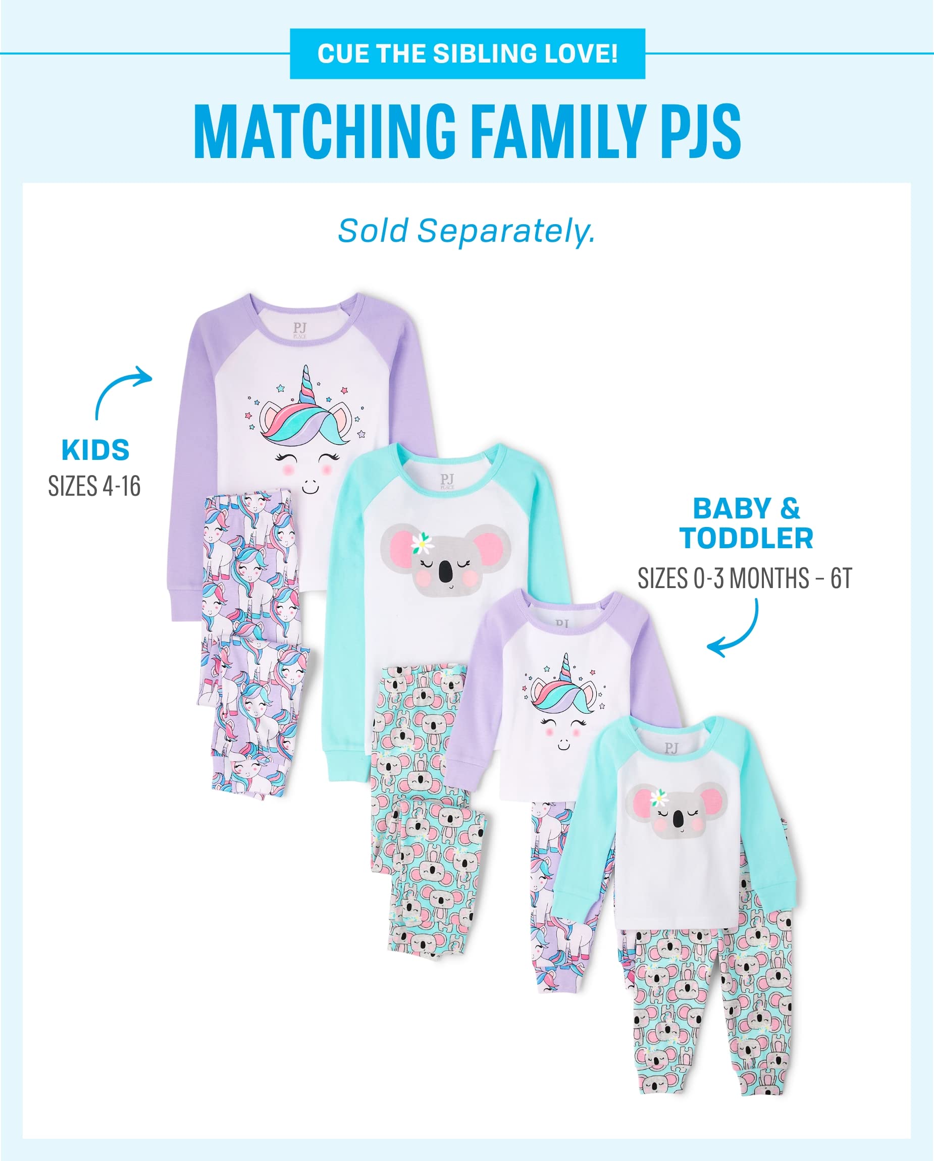 The Children's Place Girls' Kids-PJ Long Sleeve Top and Pants Pajama Set