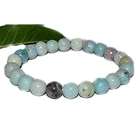 Bracelet - Amazonite Crystal Bead Bracelet Size 8MM Natural Chakra Balancing Crystal Healing Stone