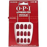 xPRESS/ON Press On Nails, Up to 14 Days of Wear, Gel-Like Salon Manicure, Vegan, Sustainable Packaging, With Nail Glue, Short Red Nails, Big Apple Red