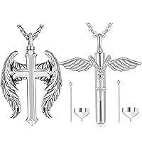 Cross Pendant for Men Women Cremation Jewelry for Ashes S925 Sterling Silver Urn Necklace Memorial Necklace for Human Ashes of Loved Ones Keepsake Pendant for Men Women