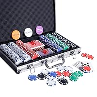 Poker Chip Set - 300PCS Poker Chips with Aluminum Case, 11.5 Gram Chips for Texas Holdem Blackjack