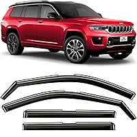 Voron Glass in-Channel Extra Durable Rain Guards for Jeep Grand Cherokee L 2021-2023, Window Deflectors, Vent Window Visors, 4 Pieces - 200311