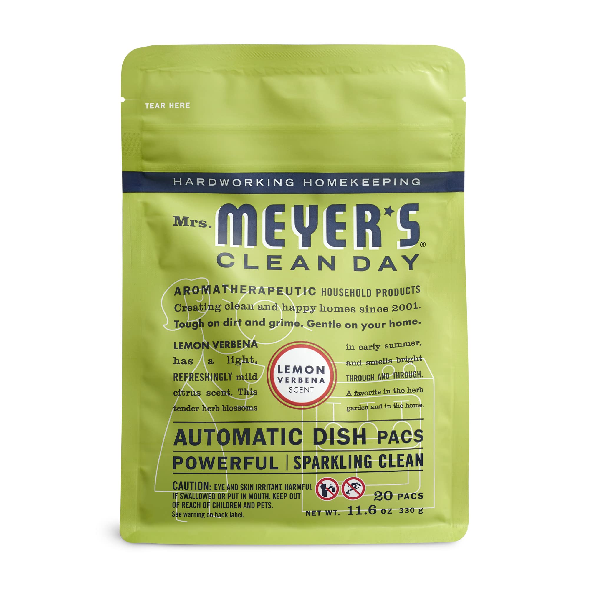 Mrs. Meyer's Automatic Dishwasher Pods, Lemon Verbena, 20 Count