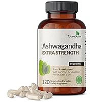 Futurebiotics Ashwagandha Extra Strength Stress & Mood Support with BioPerine - Non GMO Formula, 120 Vegetarian Capsules