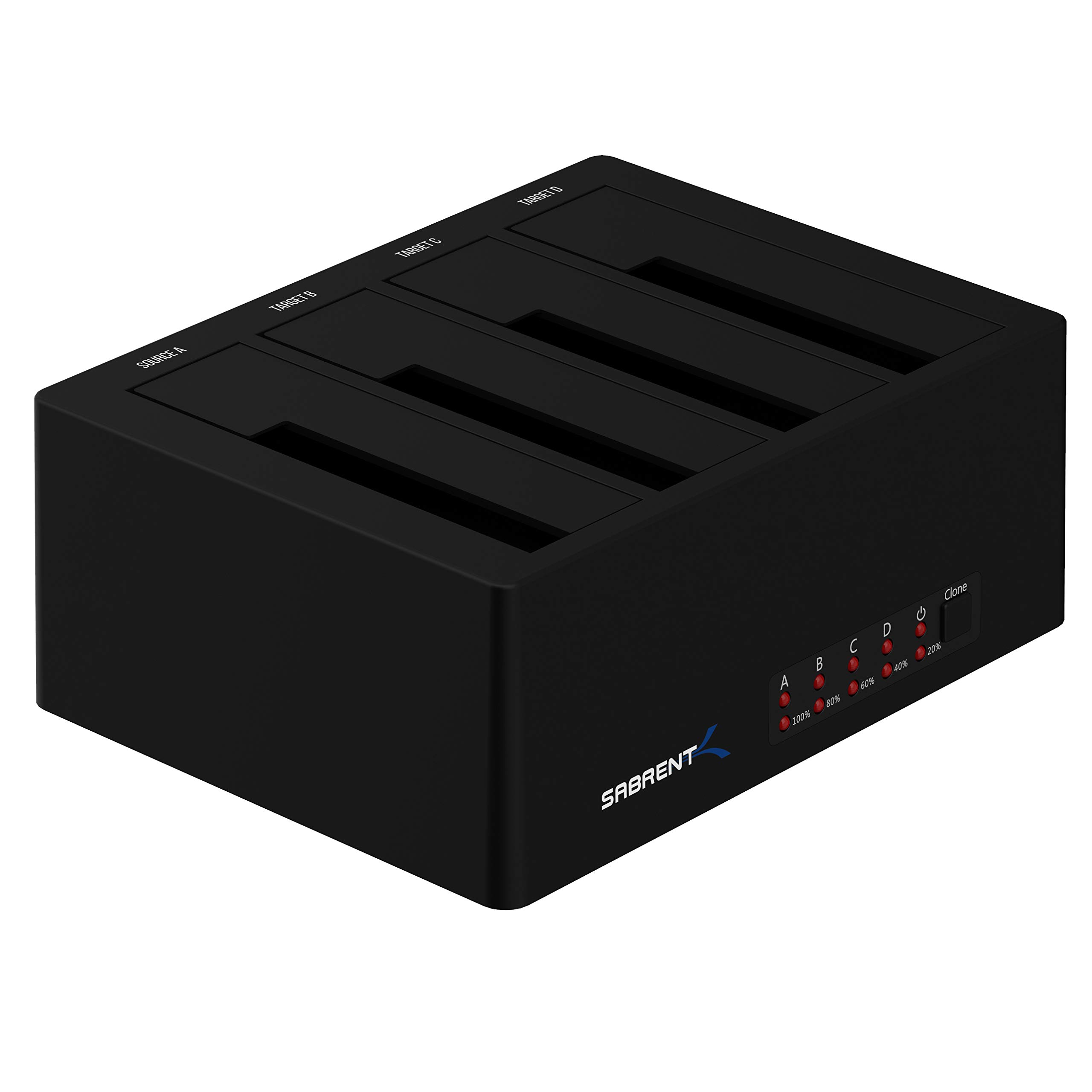 SABRENT Docking Station SSD/External Hard Disk/HDD 2.5/3.5 inch, USB 3.2 Gen 1, 4 Slots for SSD/HDD, with Power Supply and Fan, for SATA SSD/HDD, with 4 Separate ON/Off switches (DS-U3B4)
