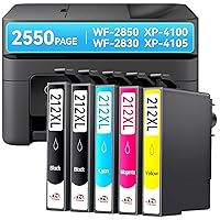 (5 PCS) 212xl 212 T212 Cartridge Remanufactured for epson 212XL 212 Ink Cartridge for epson WF-2830 wf 2830 WF-2850 wf2850 Cartridge Expression Home XP-4100 XP-4105 Print Copy scan All-in-one Printer