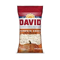 DAVID Roasted and Salted Pumpkin Seeds, 2.25 oz, 12 Pack