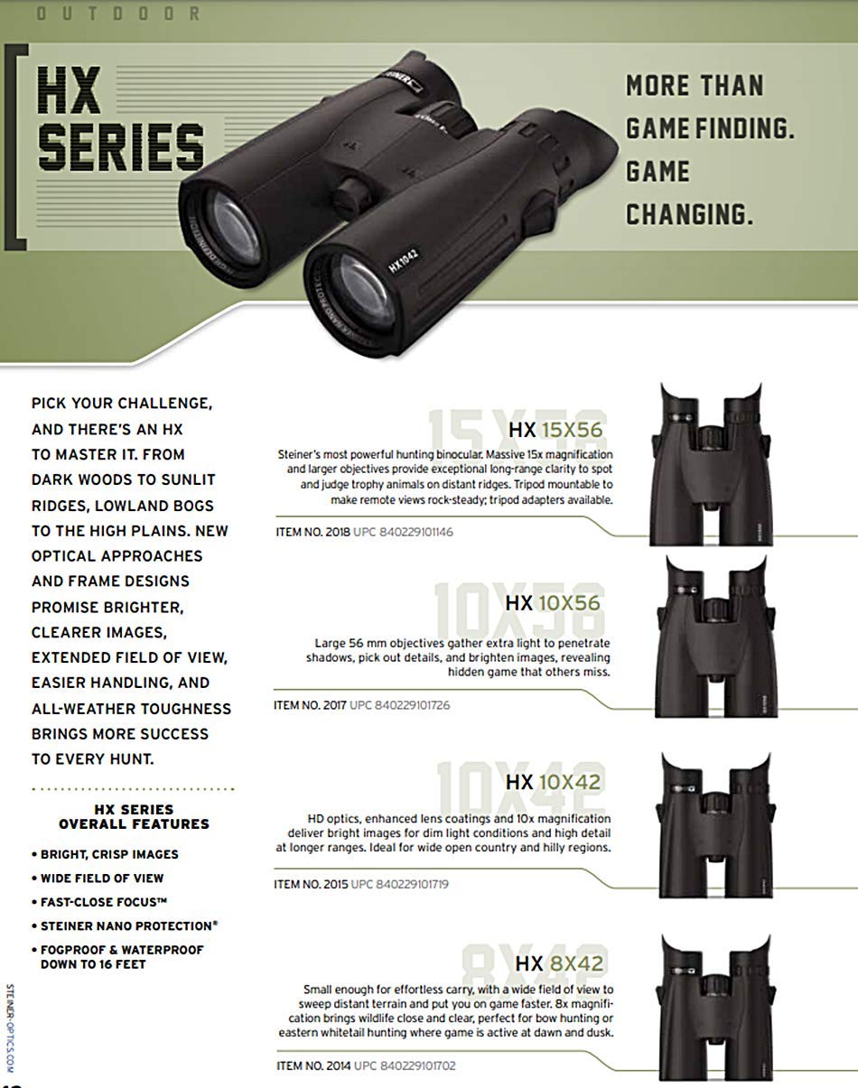 Steiner Optics HX Series Binoculars - Versatile Optics, Shockproof and Waterproof Binoculars for Precision in Hunting