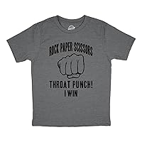 Youth Rock Paper Scissors Throat Punch T Shirt Funny Sarcastic Humor Novelty Tee for Kids