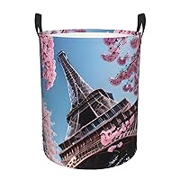 Cloth Collapsible Laundry Basket With Handles - Durable Spacious Solution For Bathroom And Car Oil Painting Paris Eiffel Tower