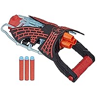 Marvel Spider-Man: Across The Spider-Verse Miles Morales Tri-Shot NERF Blaster, with 3 Darts, Spider-Man Toys, Super Hero Toys for 5 Year Old Boys and Girls and Up