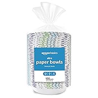 Amazon Basics Ultra Paper Bowls, 20 Oz, Disposable, 540 Count (4 packs of 135), White (Previously Encore)