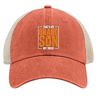 Basketball That's My Grandson Out There Hats for Womens Baseball Caps Classic Washed Hiking Hat