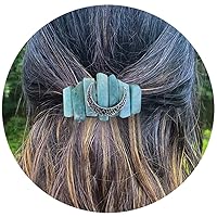 Crystal Boho Celtic Amazonite Mermaid Barrette Hair Clip for Long Hair Slide Irish Hair Accessories Gift