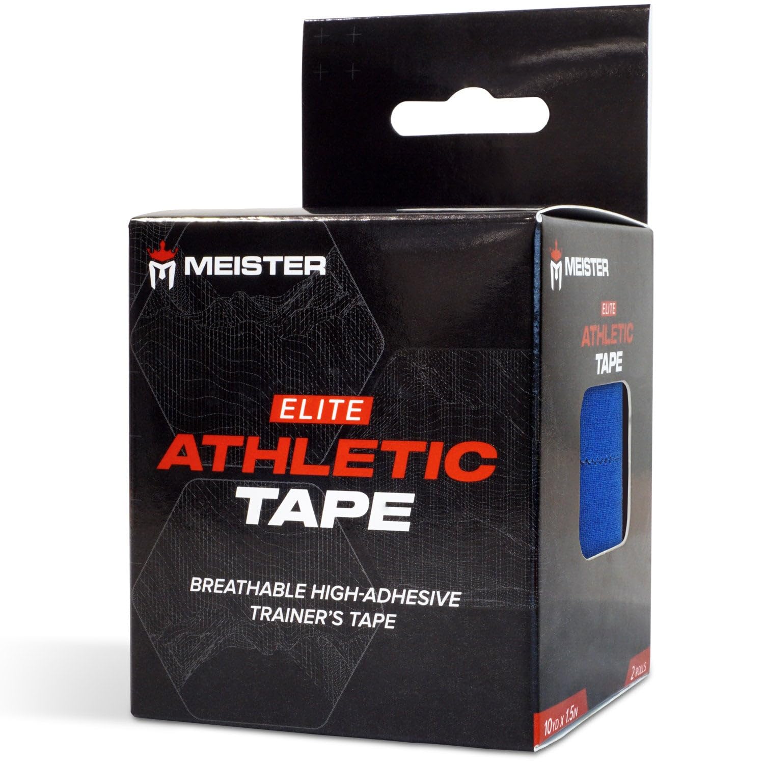 Meister Elite Athletic Tape - Breathable High-Adhesive Trainer's Tape - 2 Roll Pack - Blue