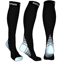 Physix Gear Compression Socks 20-30 mmHg - Men & Women - Running, Nurses, Shin Splints, Flight, Travel