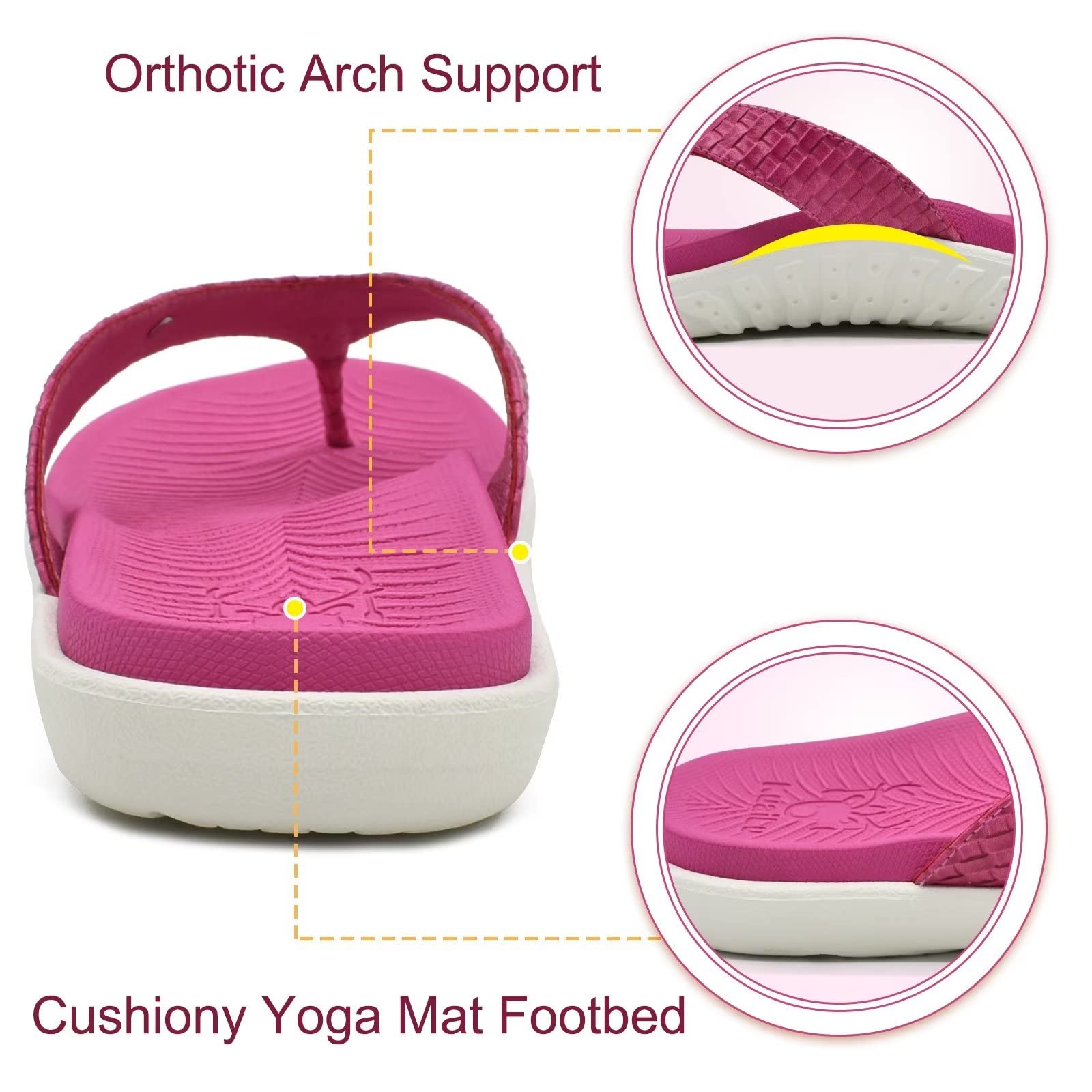 Buy KuaiLu Womens Flip Flops Ladies Yoga Mat Comfortable Walking Thong  Sandals With Plantar Fasciitis Arch Support Slip On Indoor Outdoor For  Summer