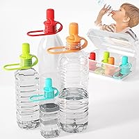 X-KIDS Baby Water Bottle Cap No Spill Silicone Bottle Top Water Bottle Spout Adapter for Toddlers Kids Travel Essentials, Leak-Proof, BPA-Free (Mix-4 Pack)