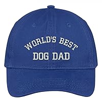 Trendy Apparel Shop World's Best Dog Dad Embroidered Low Profile Deluxe Cotton Cap