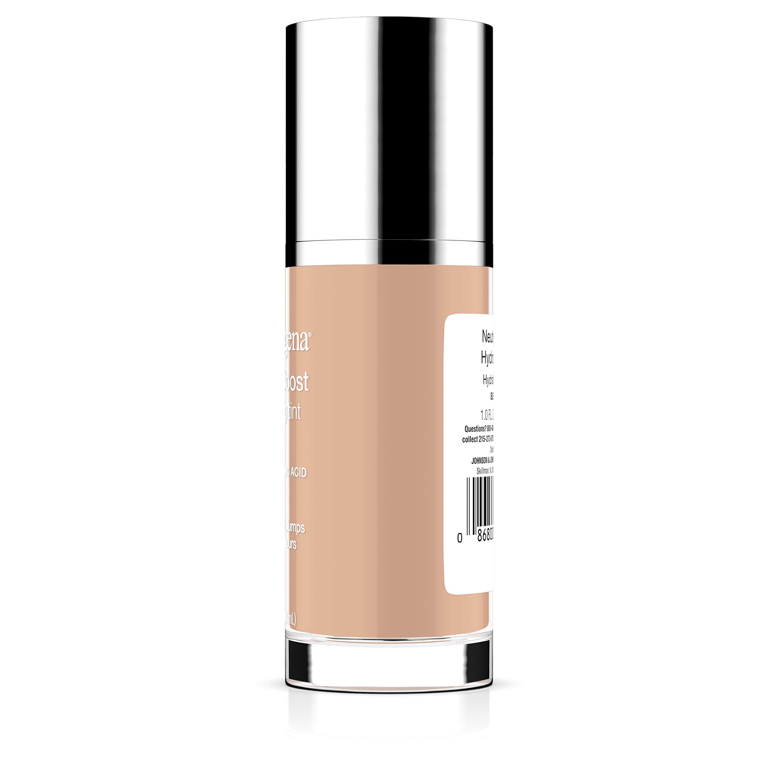 Neutrogena Hydro Boost Hydrating Tint with Hyaluronic Acid, Lightweight Water Gel Formula, Moisturizing, Oil-Free & Non-Comedogenic Liquid Foundation Makeup, 30 Buff Color, 1.0 fl. oz