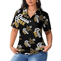 Queen Bee Women's Polo Shirts Short Sleeve Blouses Golf T Shirts Casual Work Tops