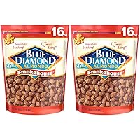 Blue Diamond Almonds Gluten Free Smokehouse Flavored Snack Nuts, 16 Oz Resealable Bag (Pack of 2)