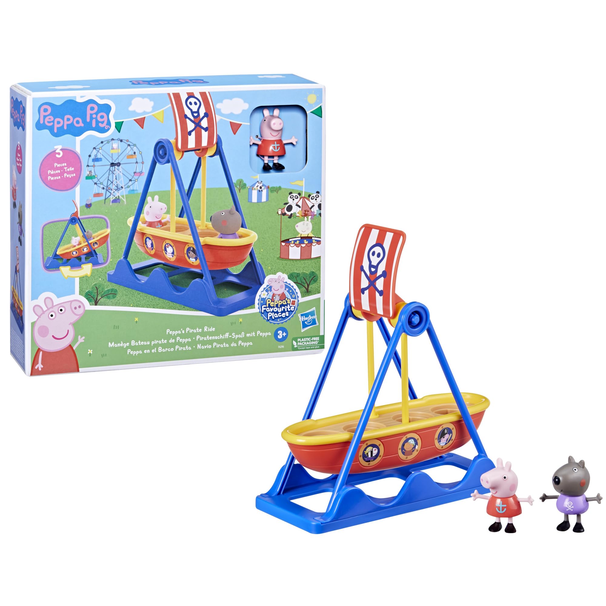 Peppa Pig Toys Peppa's Pirate Ride Playset with Swinging Pirate Ship and 2 Figures, Preschool Toys for 3 Year Old Girls and Boys and Up
