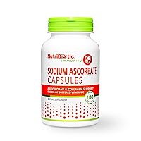 Sodium Ascorbate Buffered Vitamin C Capsules, 100 Ct | Vegan, Non-Acidic & Easier on Digestion Than Ascorbic Acid | Essential Immune Support & Antioxidant Supplement | Gluten & GMO Free