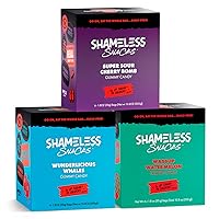 Shameless Snacks - Low Carb Keto Gummies Gluten Free Candy Bundle - Watermelon, Cherry Bomb, Wunderlicious Whales