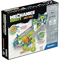 Geomag - Mechanics Gravity Race Track - Educational and Creative Game for Children - Magnetic Building Blocks, Race Track with Magnetic Blocks, Recycled Plastic - Set of 67 Pieces