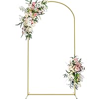 Wokceer 7.2 FT Wedding Arch Backdrop Stand, Square Arch Gold Metal Arch Backdrop Stand for Wedding Ceremony Birthday Party Bridal Baby Shower Photo Booth Garden Floral Balloon Arch Decoration