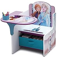 Chair Desk with Storage Bin, Disney Frozen II Cup Holders|Arm Rest, Engineered Wood