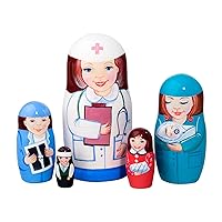Nurse 5-piece Russian Wood Nesting Doll